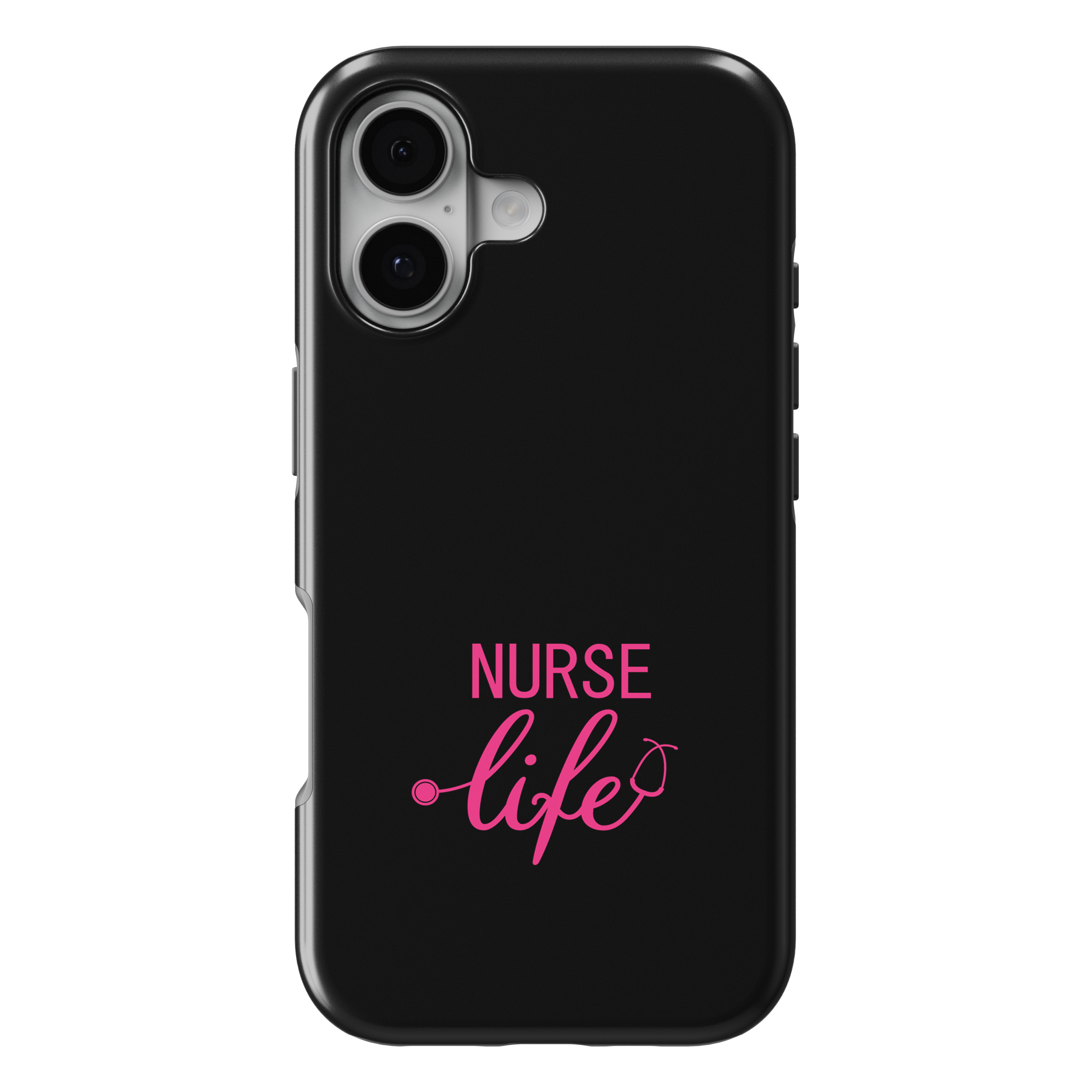 iPhone 17 MagSafe Tough Matte Case – Nurse Life Stethoscope Pink