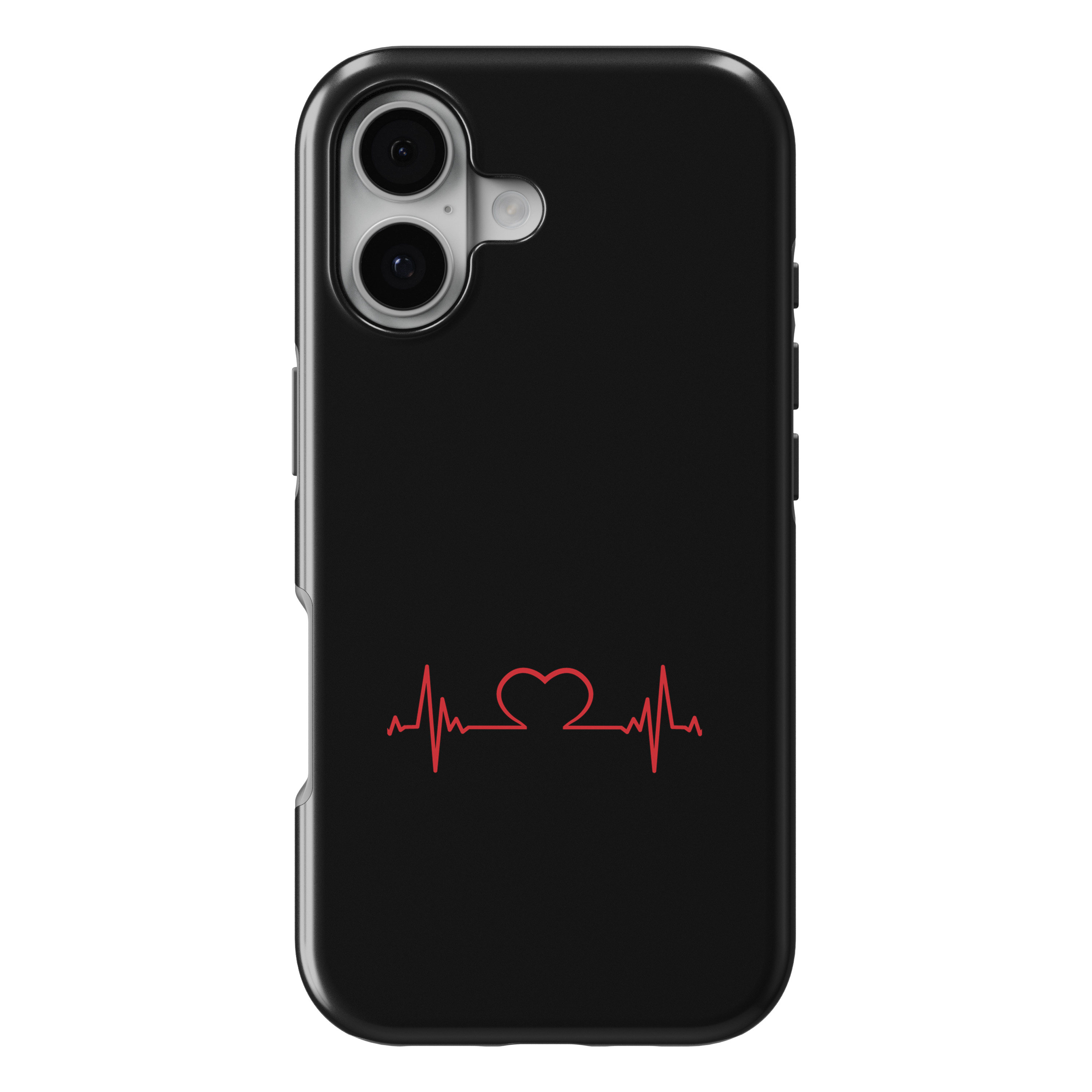 iPhone 18 / 17 MagSafe Tough Matte Case - Heart Pulse EKG Red