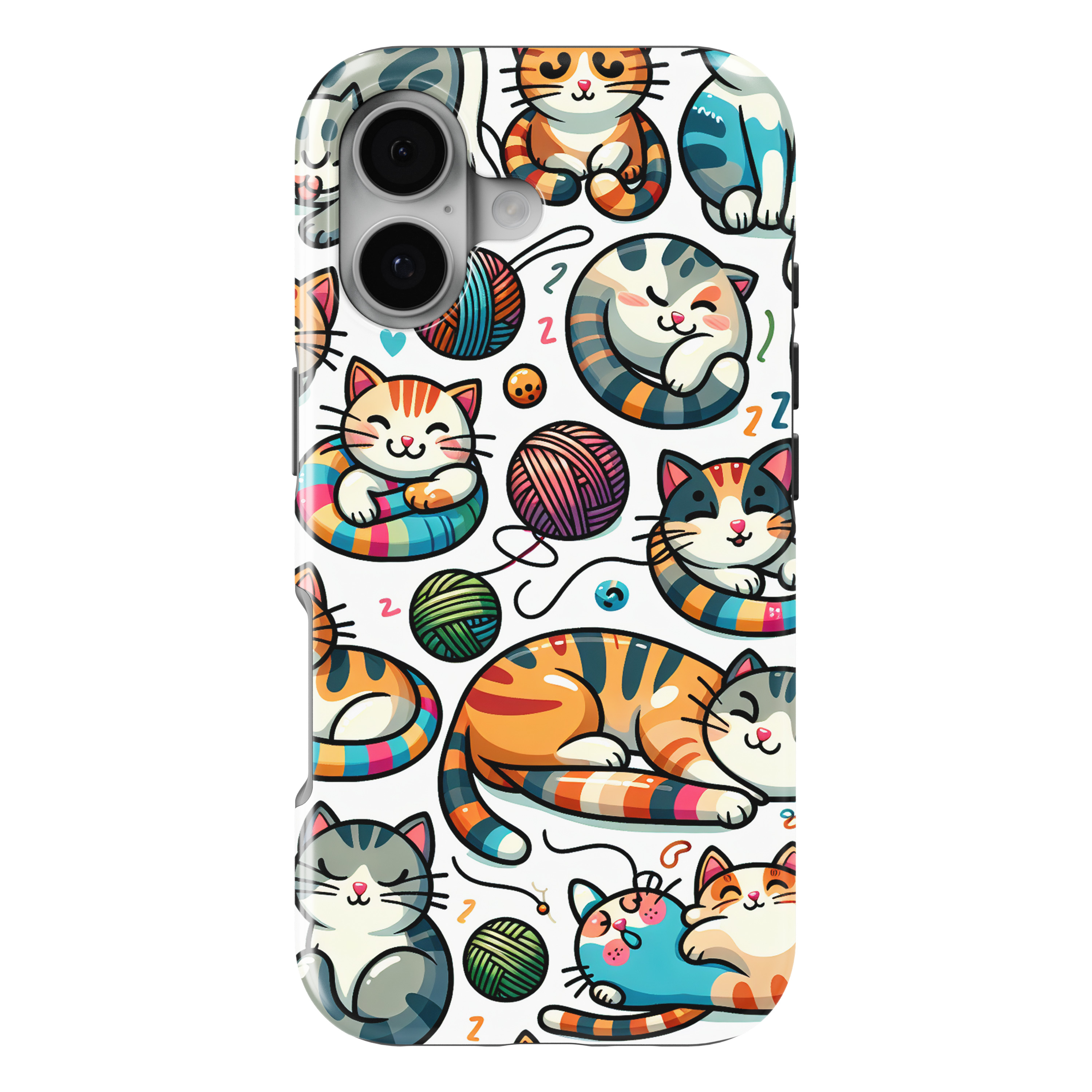 iPhone 17 MagSafe Tough Matte Case – “Feline Fun: Vibrant & Playful Cats”