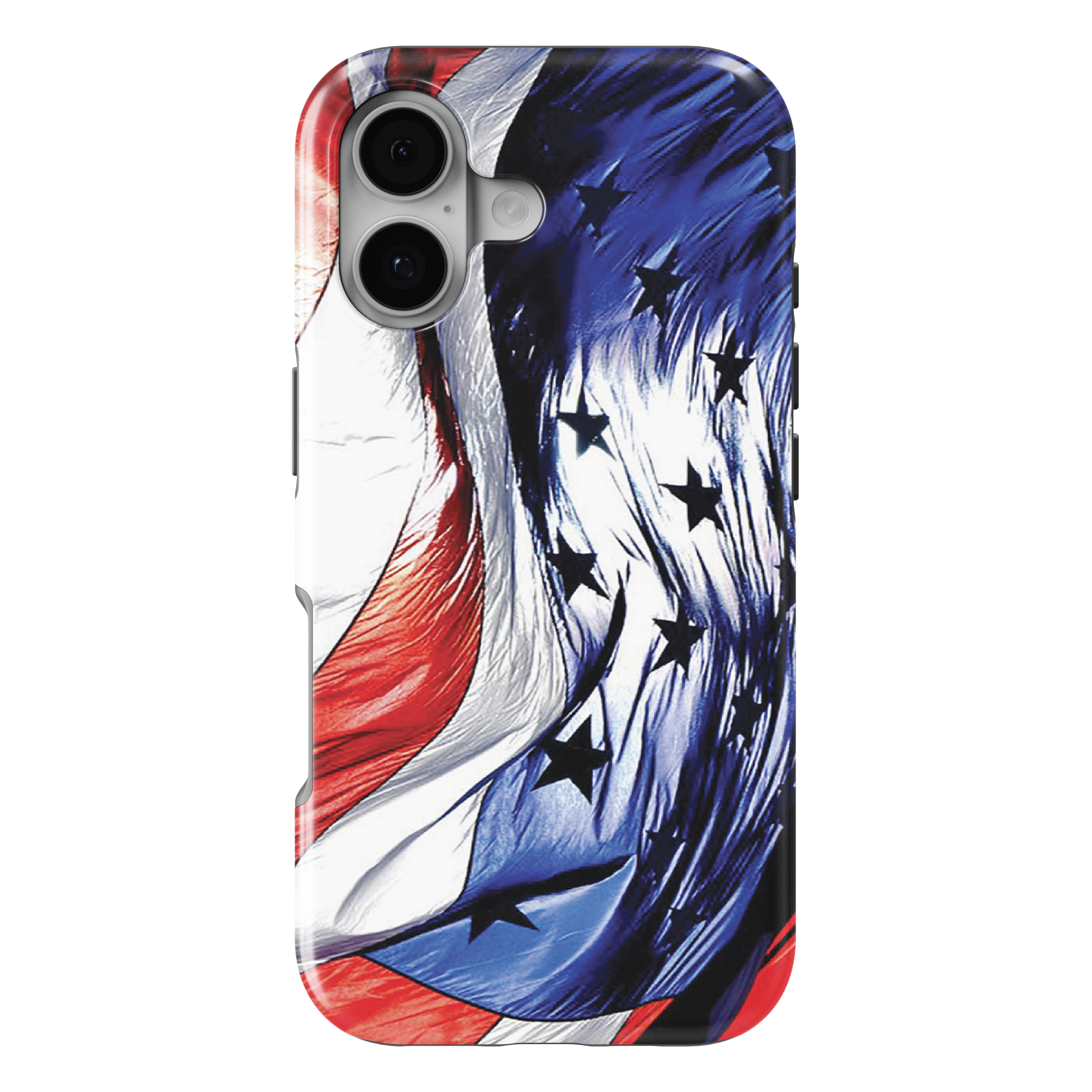 iPhone 17 MagSafe Tough Matte Case – Red White Blue United States Flag Waving
