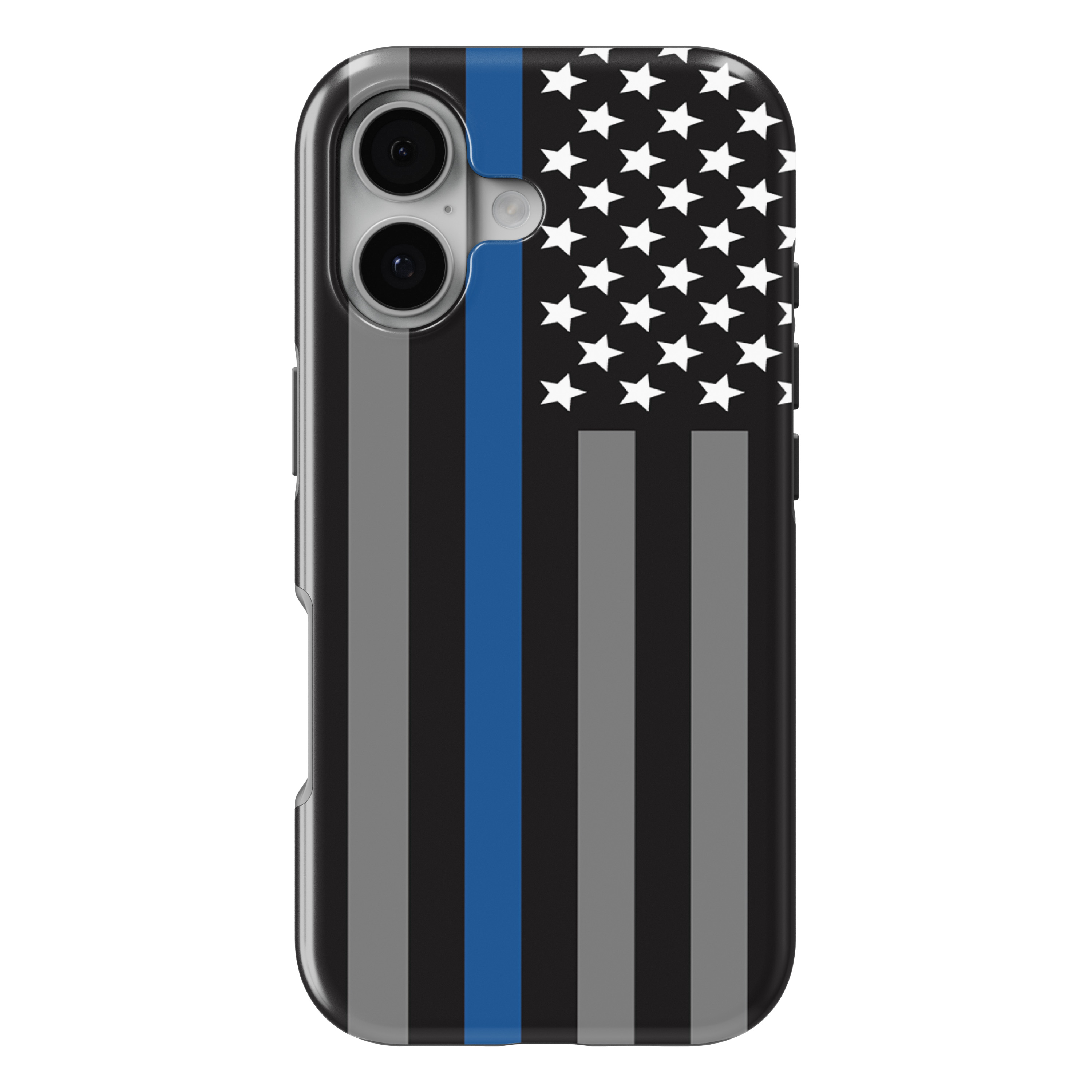 iPhone 17 MagSafe Tough Matte Case – Thin Blue Line US Flag Law Enforcement