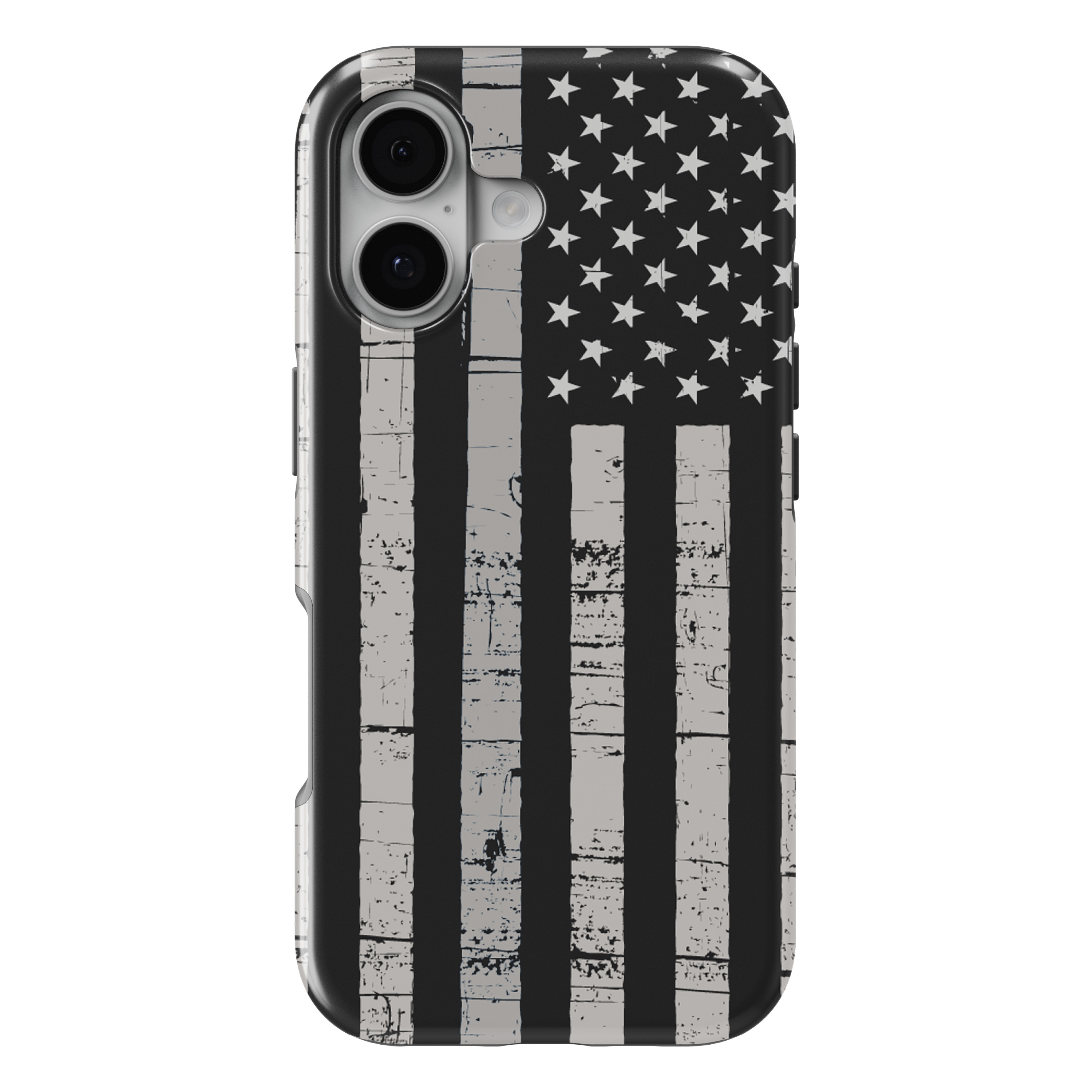 iPhone 17 MagSafe Tough Matte Case – Black Grey US Flag United States